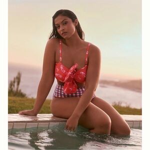 Anthropologie Maeve Delaney Bow Bandeau Bikini Top size 1X NWOT